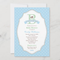 B es para Baby Shower de Niño Azul