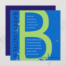 B INICIALES COLLECTION Bar Bat Mitzvah Invitation