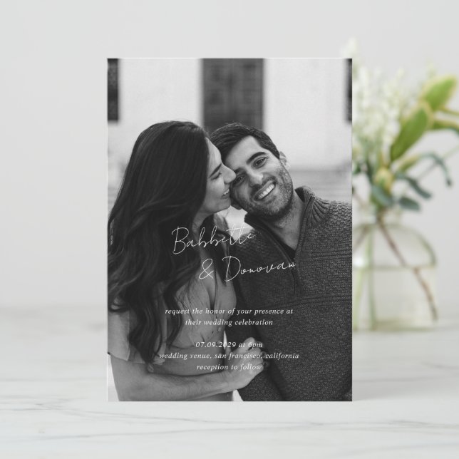Invitación Babbette Foto Minimalista Boda moderno (Anverso de pie)
