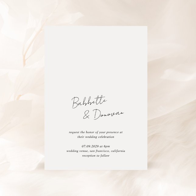 Invitación Babbette Minimalista Boda moderno (Subido por el creador)