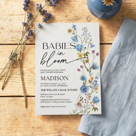 Invitación Babies in Bloom  | Twins Baby Shower Invitation