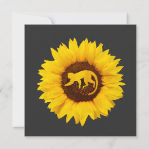 Invitación Babuino Para Mujeres Hombres Mono Animal Girasol