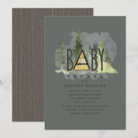 Baby A Frame Woodland Cabin Dark Baby Shower