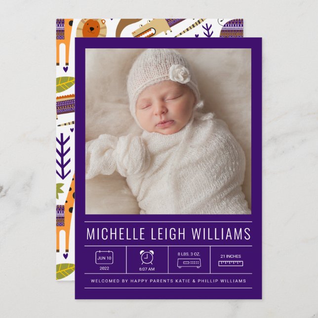 Invitación BABY Añadir tu foto (Anverso / Reverso)