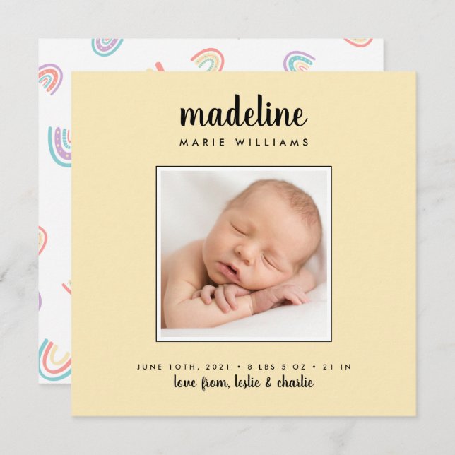 Invitación BABY Añadir tu foto (Anverso / Reverso)