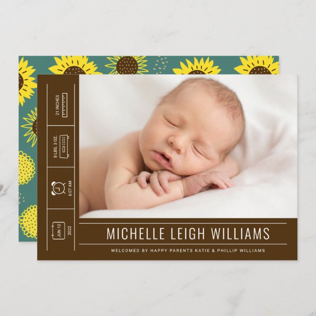 Invitación BABY Añadir tu foto (Anverso / Reverso)