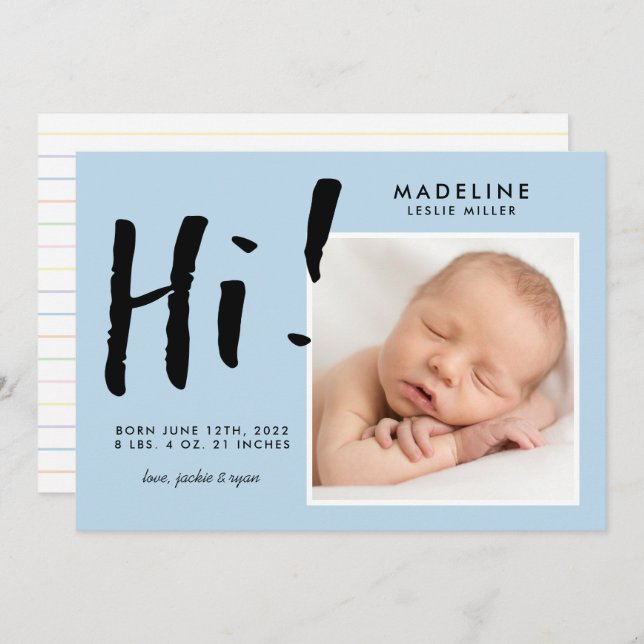 Invitación BABY Añadir tu foto (Anverso / Reverso)