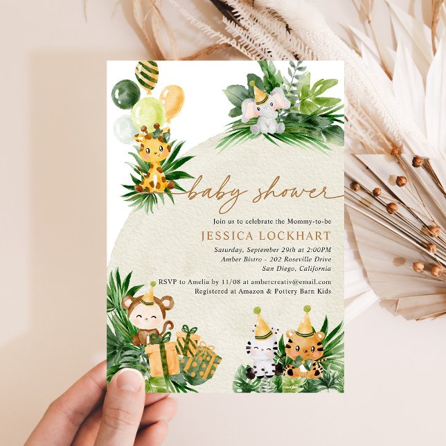 Invitación Baby Animals Jungle Safari Fiesta Baby Shower (Subido por el creador)