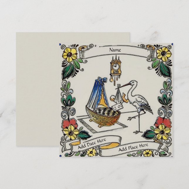 Invitación Baby Announcement Card (Anverso / Reverso)