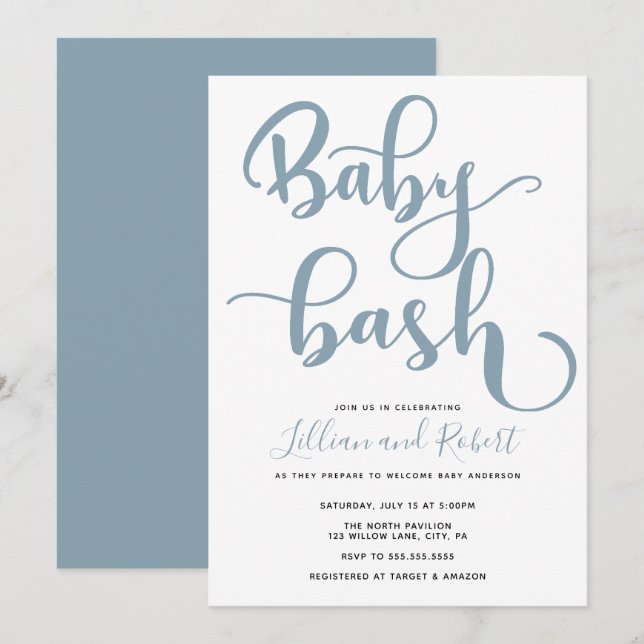 Invitación Baby Bash Couples Baby Shower (Anverso / Reverso)