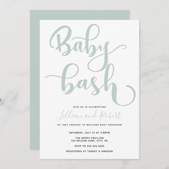 Invitación Baby Bash Couples Baby Shower (Anverso / Reverso)