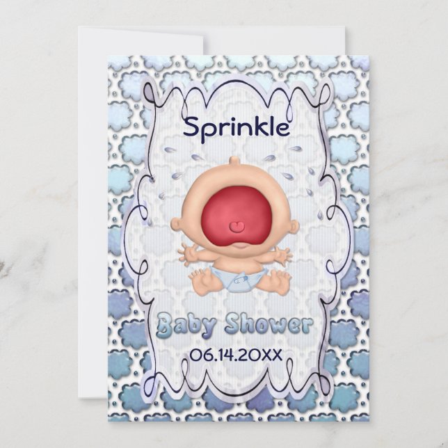 Invitación Baby Bawling Funny Sprinkle Baby Shower (Anverso)
