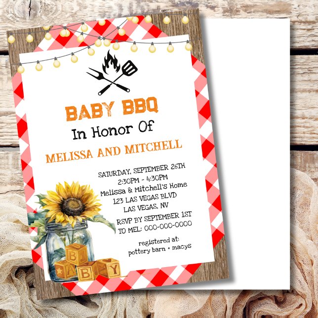 Invitación Baby BBQ Parejas Tema de Baby Shower (Subido por el creador)