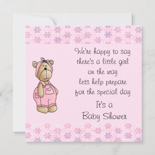 Invitación Baby Bear Baby Shower Invitations (Anverso)