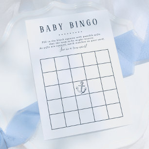 Invitación Baby Bingo Ballena Náutica Juego de Cumpleaños d