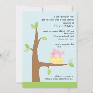 Invitación Baby Bird Nest Baby Baby Shower