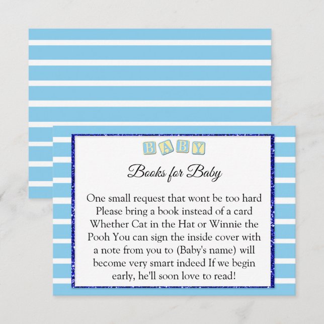 Invitación Baby Blue Baby Shower Boks para Baby Card (Anverso / Reverso)