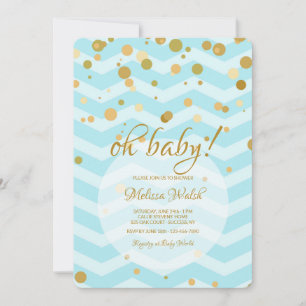 Invitación Baby Blue Confetti Baby Shower
