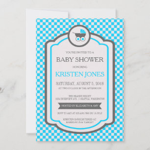 Invitación Baby Blue Cradle Baby Shower