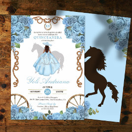 Invitación Baby Blue Western Charro Quinceanera