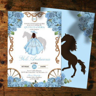 Invitación Baby Blue Western Charro Quinceanera