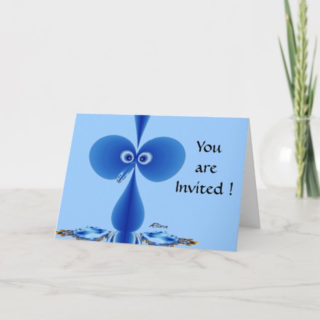 Invitación Baby Bo oby Bird Blue Birday Card (Anverso)