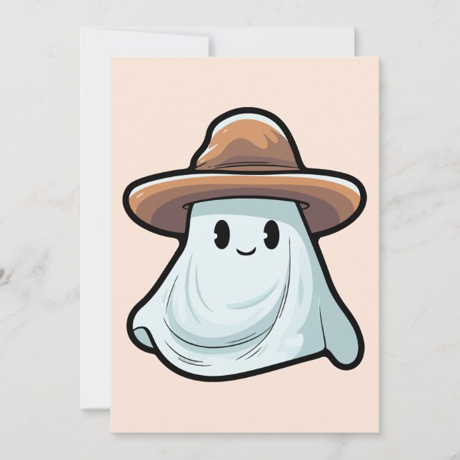 Invitación Baby Boo Cowboy Ghost Halloween (Anverso)