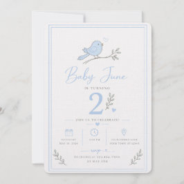 Invitación Baby Boy 2nd Birthday Invite