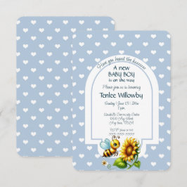 Invitación Baby Boy Bee In A Sunflower Shower 