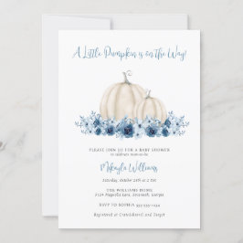Invitación Baby Boy Blue Little Pumpkin Books para Baby Showe