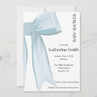 Invitación Baby Boy Blue Ribbon