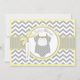 Invitación Baby Boy Bow Tie Chevron Imprimir Baby Shower