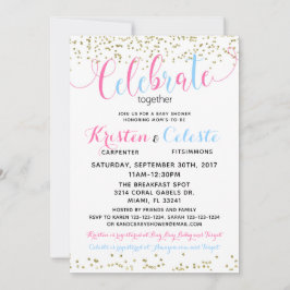 Invitación Baby Boy Chica Combinó Amigos Conjuntos Baby Showe