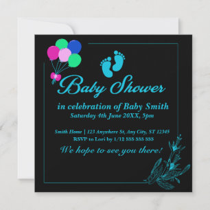 Invitación Baby Boy Cute Baby Shower