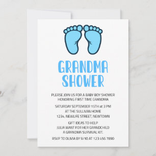 Invitación Baby Boy Feed First Time Grandma Baby Shower