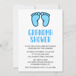 Invitación Baby Boy Feed First Time Grandma Baby Shower