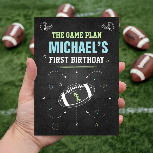 Invitación Baby Boy Kid Football Sports First Birthday Party (Subido por el creador)