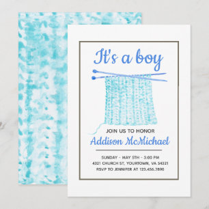 Invitación Baby Boy Knit Blanket
