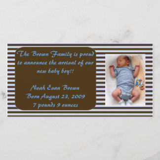 Invitación Baby Boy - Marrón y Azul