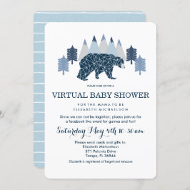 Invitación Baby Boy Modern Bear ducha de bebé virtual