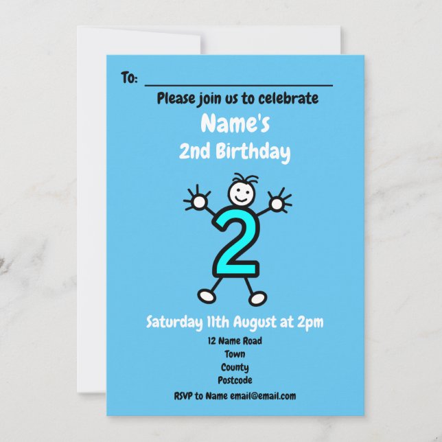 Invitación Baby Boy Segunda fiesta de cumpleaños (Anverso)