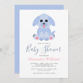 Invitación Baby Boy Shower Blue Puppy personalizado