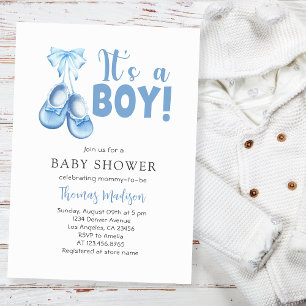 Invitación Baby Boy Shower es un niño azul