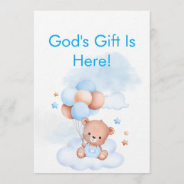 Invitación Baby Boy Shower Invite With Christian Bible Verse