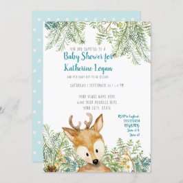 Invitación Baby Boy Shower Woodland Forest Deer Forest Fermes