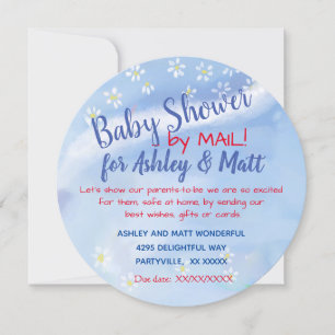 Invitación Baby Boy Soft Daisies Watercolor Baby Shower