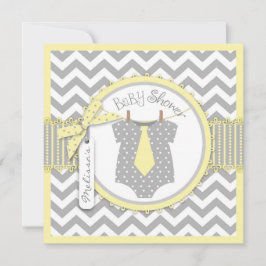 Invitación Baby Boy Tie Chevron Imprimir Baby Shower