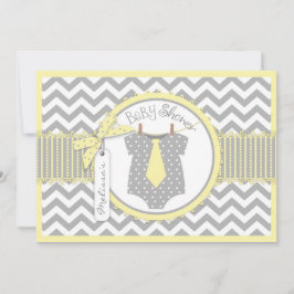 Invitación Baby Boy Tie Chevron Imprimir Baby Shower