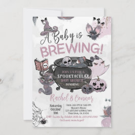 Invitación Baby Brewing Hallowen Baby Shower
