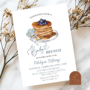 Invitación Baby Brunch Blue Hydrangea Baby Shower